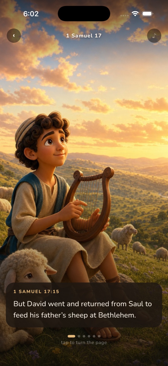 David keeping his father's sheep at Bethlehem — 1 Samuel 17